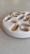 Ring holder tray with colorful gemstone rings